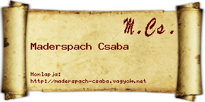Maderspach Csaba névjegykártya